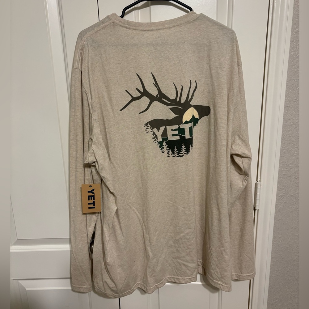 YETI Men's Beige Long Sleeve Tee